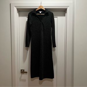 Collared Henley midi dress